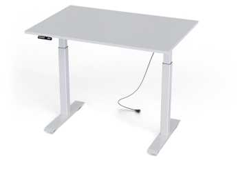 Elektriskt höj- och sänkbart skrivbord i vitt MILLA120, 1.200 mm x 800 mm 