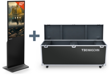 Digital totem DKS-LED43 inkl. transportlåda, 43 in Display, Android 13, svart, TecMaschin 