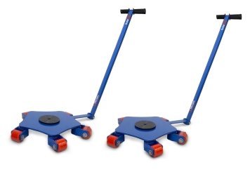 2 x Transportchassi TFW-L6000, max. belastning 6.000 kg, 360° svängbar, inkl. dragstång, SolidHub 