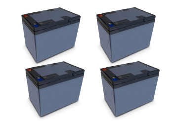 4 x Batteri för AKM80-1, 12 V / 58 Ah, wipeket